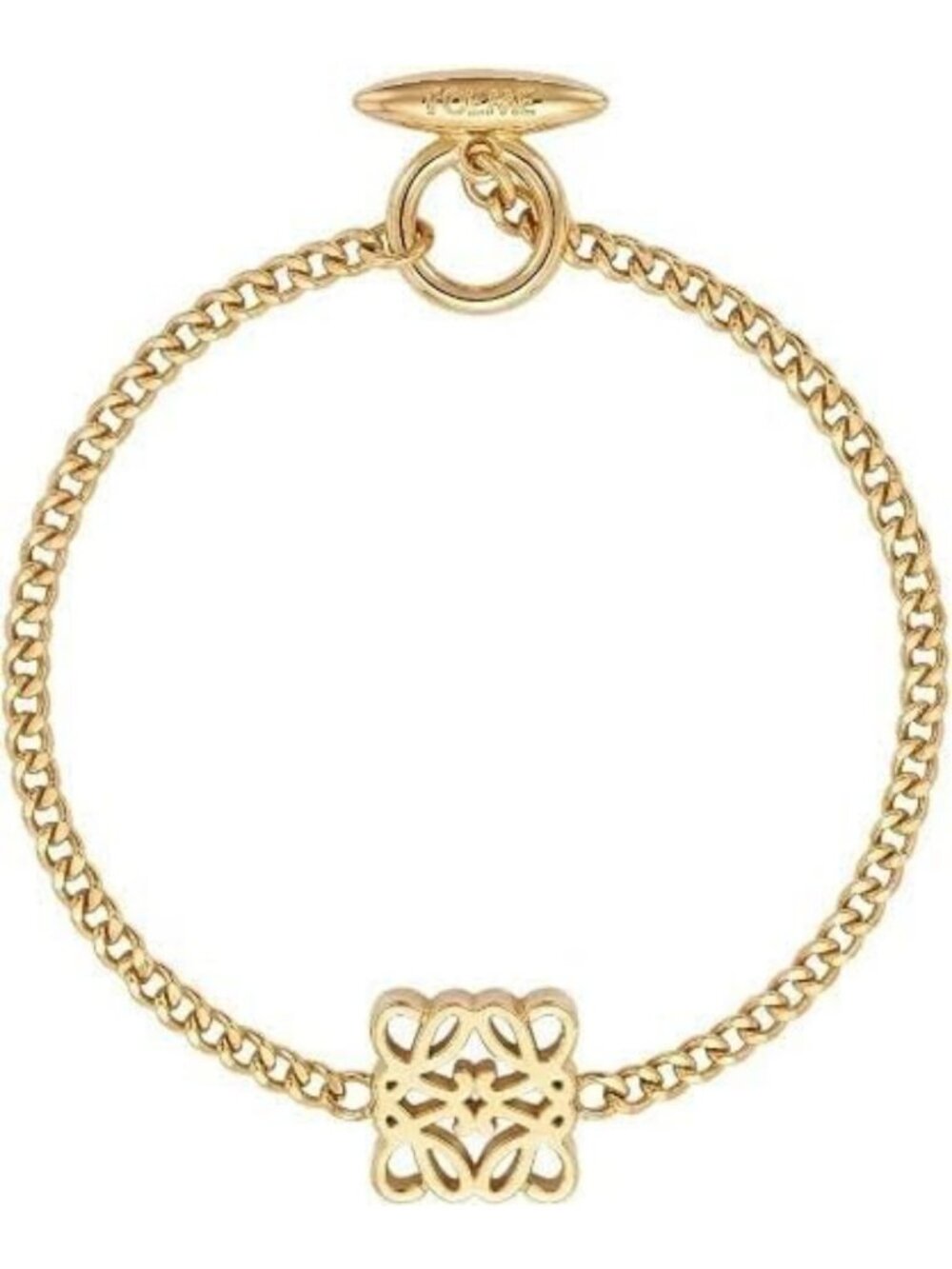 Elegant 18k Gold Bracelet for Women - Square Openwork Pendant Chain Jewelry